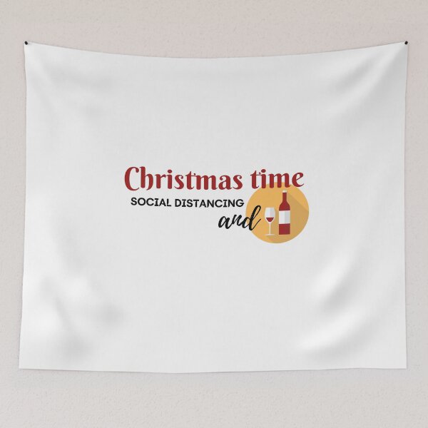 Item preview, Christmas time social distancing and wine designed and sold by Funtastic-GOODS.