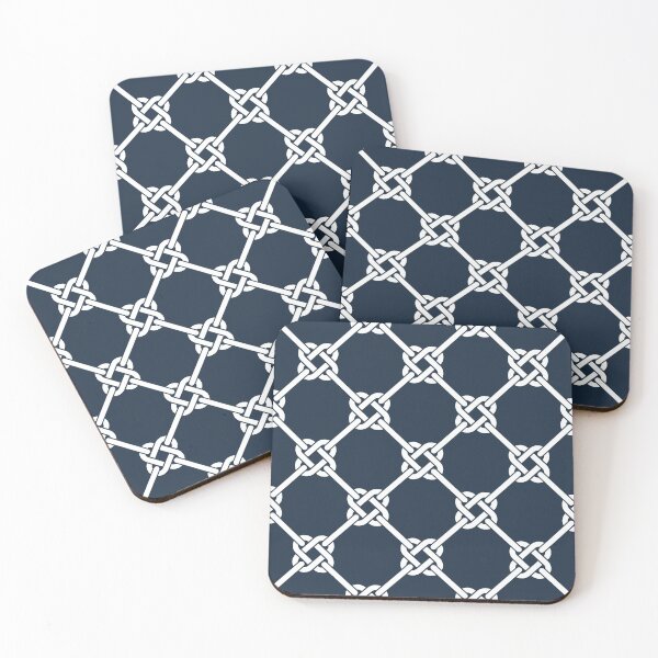 Item preview, Navy Blue Celtic Knot Pattern - Lattice interlocking simple square knot  designed and sold by ImageNugget.