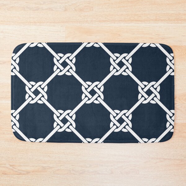 Item preview, Navy Blue Celtic Knot Pattern - Lattice interlocking simple square knot  designed and sold by ImageNugget.