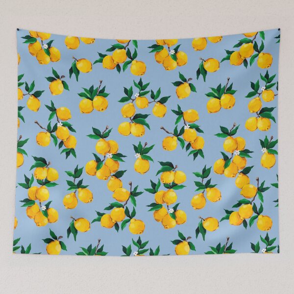 Item preview, Lemon print BLUE designed and sold by dinainbloom.