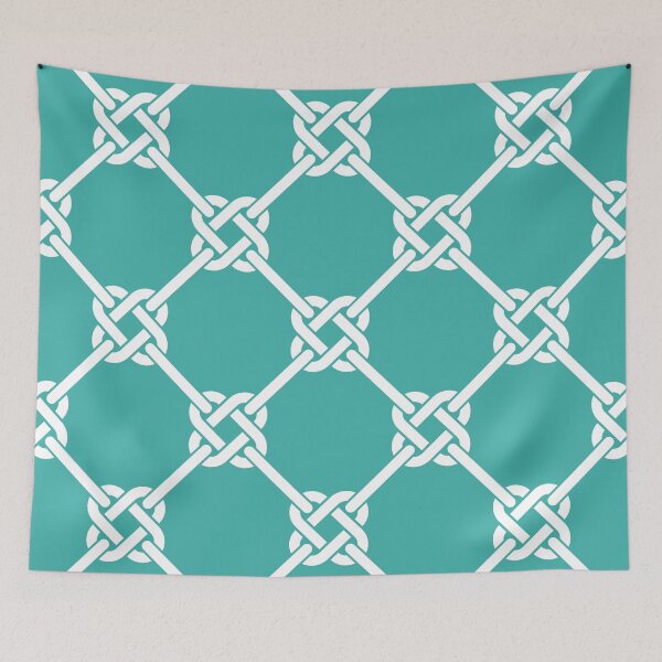 Item preview, teal Celtic Knot Pattern - Lattice interlocking simple square knot  designed and sold by ImageNugget.