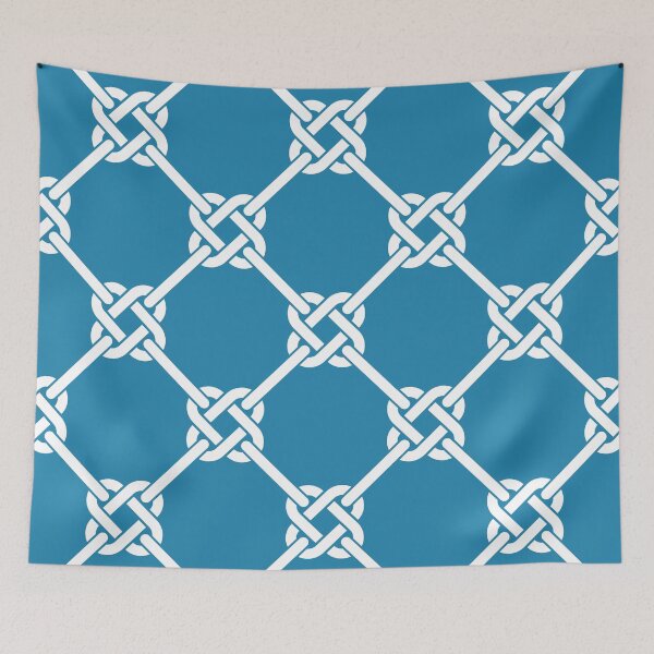Item preview, blue Celtic Knot Pattern - Lattice interlocking simple square knot  designed and sold by ImageNugget.