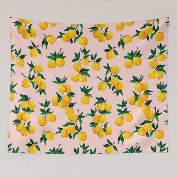 Item preview, Lemon print PINK designed and sold by dinainbloom.