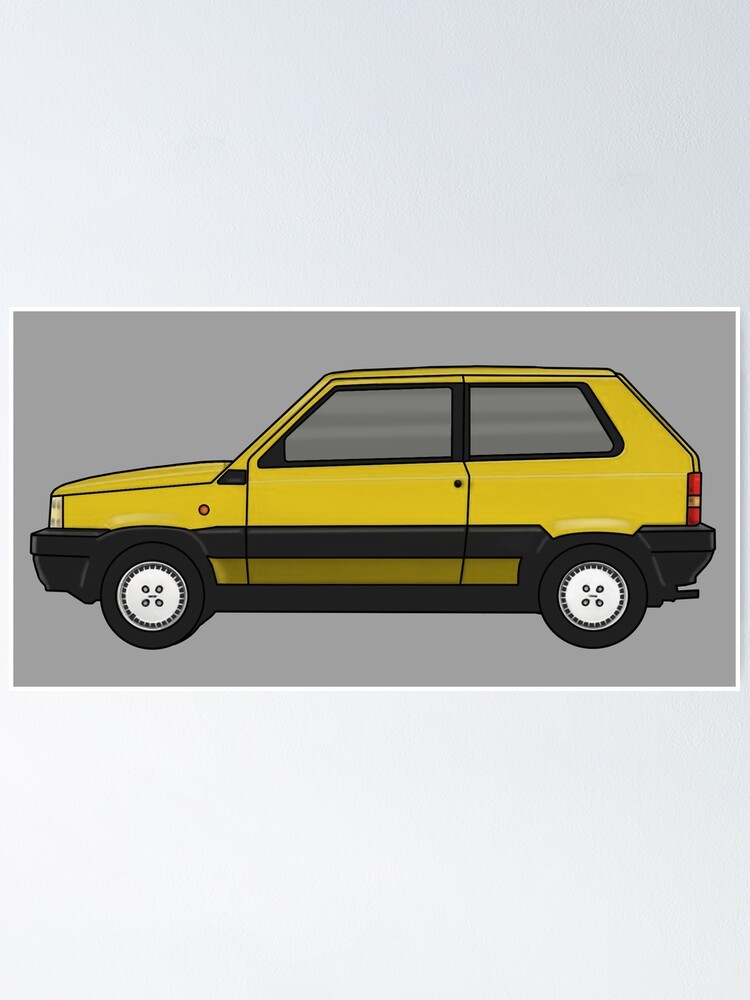 vanidad sesión Ventilar Póster «Fiat panda amarillo» de Milanicole | Redbubble