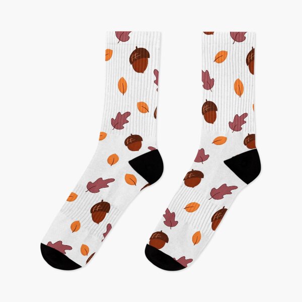Item preview, Acorns & Fall Leaves Pattern, White Autumn Season, Nuts designed and sold by RelDesigns20.