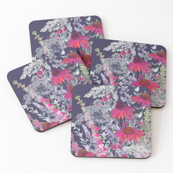 Item preview, Pink Flower Garden - Echinacea Flowers, Foxgloves & Ammi designed and sold by Fiona Calder Designs.