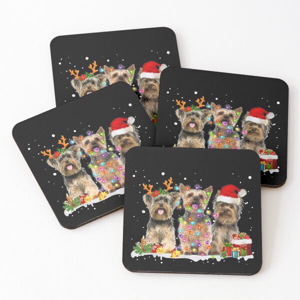 Item preview, Three Yorkshire Terrier Christmas Cute Gift designed and sold by BrockSly.