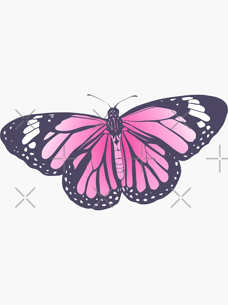 Purple butterfly Sticker for Sale by VikiKL  Purple butterfly, Aesthetic  stickers, Butterfly drawing