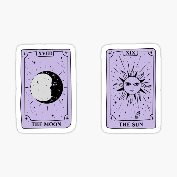 Tarot Cards The Sun The Moon The Hermit The stars Manifestation Design Gratitude Spiritual Zodiac Signs Sticker
