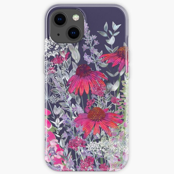 Pink Flower Garden - Echinacea Flowers, Foxgloves & Ammi iPhone Soft Case