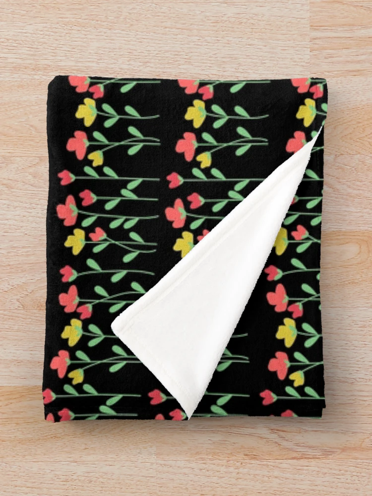 Thumbnail 3 of 6, Throw Blanket, Cute Roses Pattern designed and sold by evokearo.