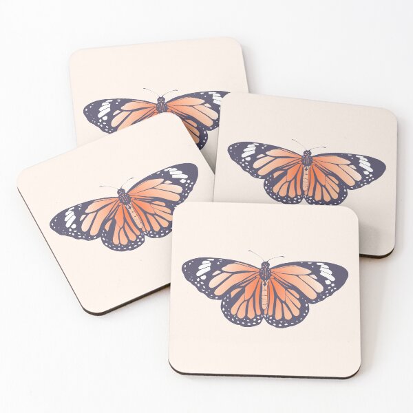 Item preview, Aesthetic Pastel Orange Coral Red Monarch Butterfly  designed and sold by illhustration.