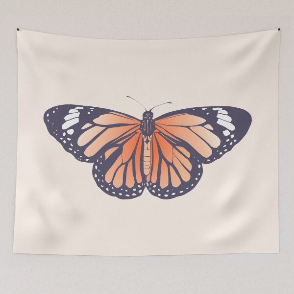 Item preview, Aesthetic Pastel Orange Coral Red Monarch Butterfly  designed and sold by illhustration.