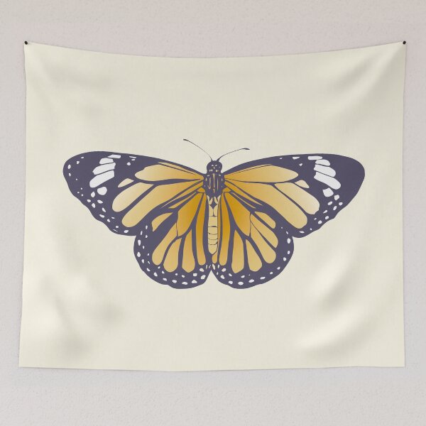 Item preview, Aesthetic Pastel Yellow Monarch Butterfly  designed and sold by illhustration.