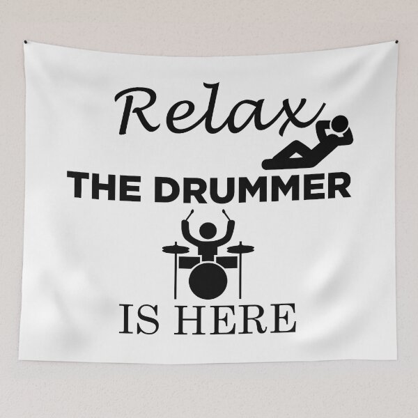 Item preview, Relax the drummer is here black version designed and sold by UncleApo.