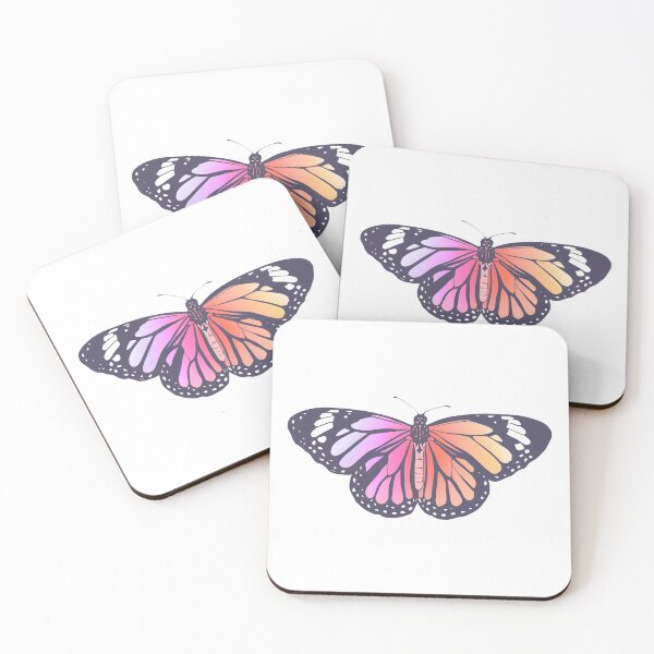 Item preview, Aesthetic Warm Rainbow Ombré Monarch Butterfly  designed and sold by illhustration.