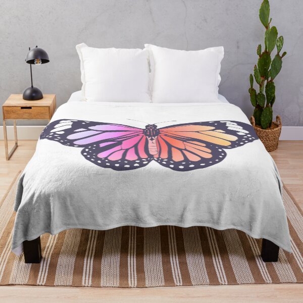 Item preview, Aesthetic Warm Rainbow Ombré Monarch Butterfly  designed and sold by illhustration.