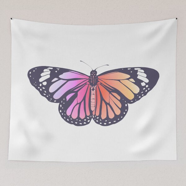Item preview, Aesthetic Warm Rainbow Ombré Monarch Butterfly  designed and sold by illhustration.