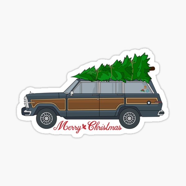 Merry Christmas Tree on Vintage Car Sticker