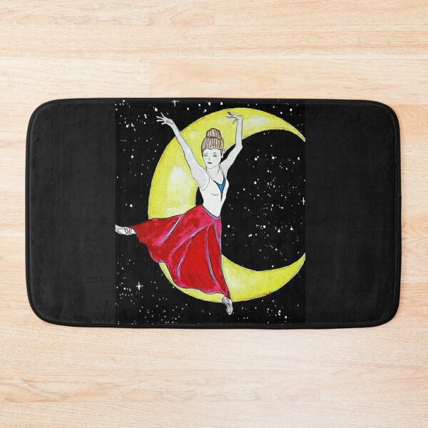 Item preview, Ballerina in the moon gouache painting designed and sold by horseaddicted.