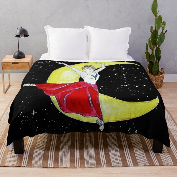 Item preview, Ballerina in the moon gouache painting designed and sold by horseaddicted.