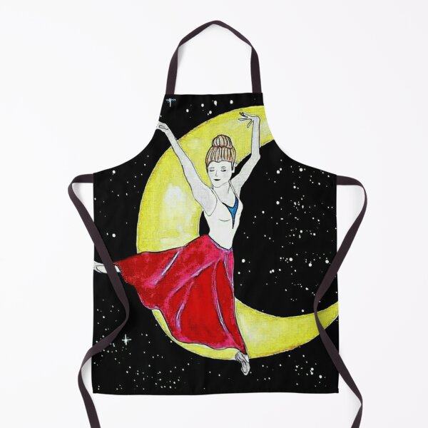 Item preview, Ballerina in the moon gouache painting designed and sold by horseaddicted.