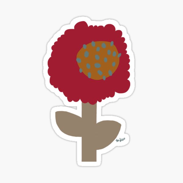 Floral drawing of a whimsical little flower. digital drawing Sticker