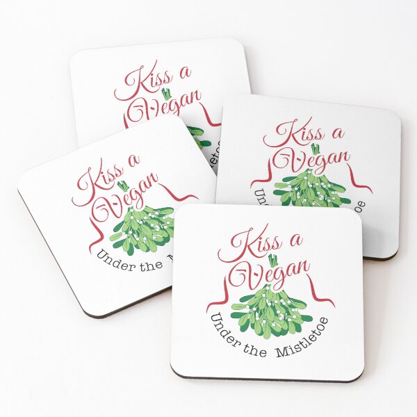 Item preview, Kiss a Vegan Under the Mistletoe Christmas Holiday Winter  designed and sold by LaDolceVegan.