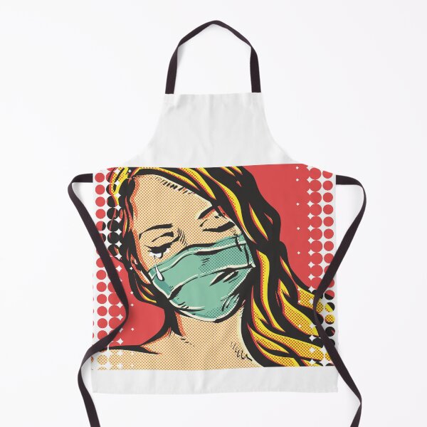 Item preview, Pop Art Woman wearing coronavirus mask. COVID-19 Pandemic Coronavirus Fitted Scoop T-Shirt designed and sold by etraveler.