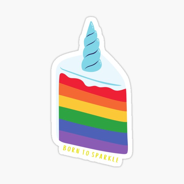 Rainbow Cake - Born To Sparkle Sticker