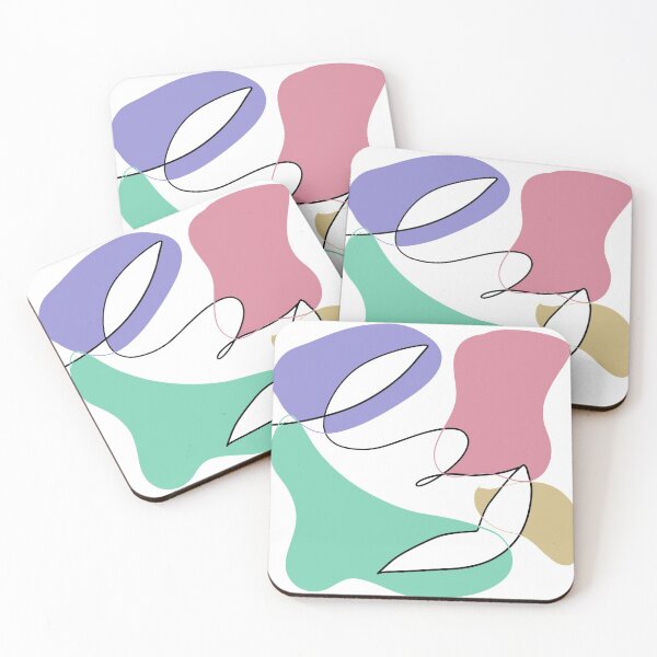 Item preview, Abstract face line art, line art, colorful line art, pastel tones line art, abstract art  designed and sold by Gabrielle Freitas.
