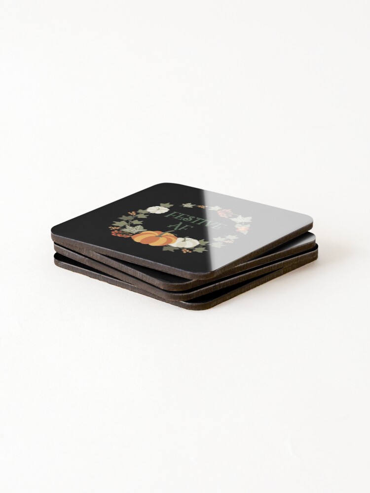Thumbnail 4 of 5, Coasters (Set of 4), Festive AF Fall Design designed and sold by RozWatts.