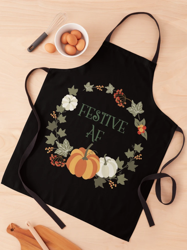 Thumbnail 1 of 6, Apron, Festive AF Fall Design designed and sold by RozWatts.