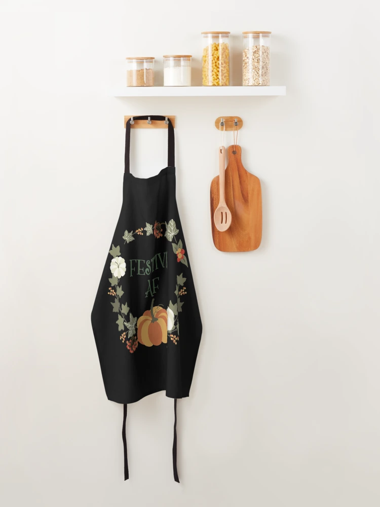 Thumbnail 4 of 6, Apron, Festive AF Fall Design designed and sold by RozWatts.