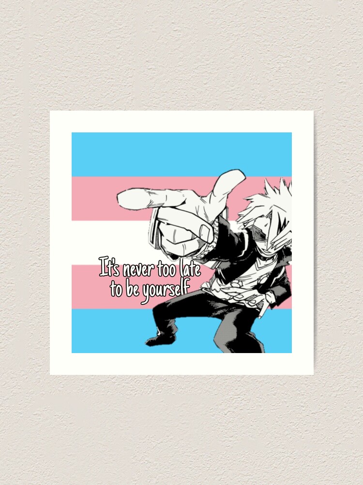 My Hero Academia Kaminari Denki Transgender Pride Flag Art Print By Queerwriter Redbubble 