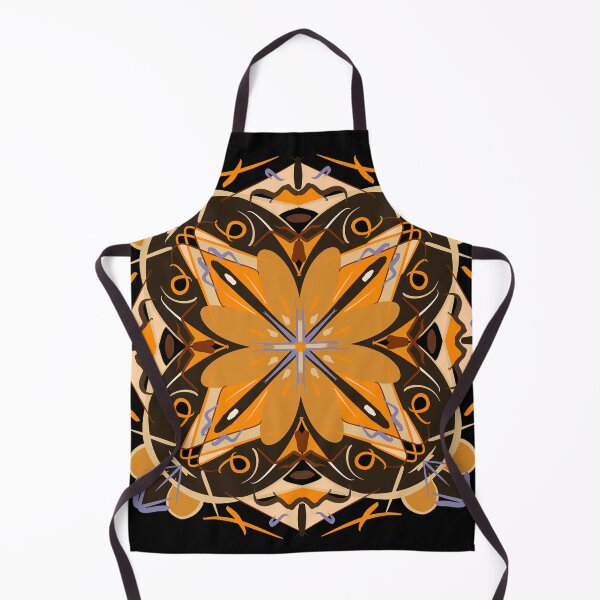Item preview, Modern Tile Mandala design 3 - yellow ochre, oatmeal, natural blue, citrine, orange brown designed and sold by Linda Sholberg.
