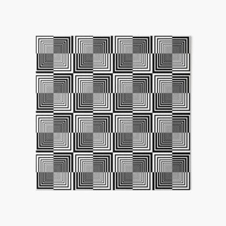 Squares, Op art, short for optical art, is a style of visual art that uses optical illusions Art Board Print