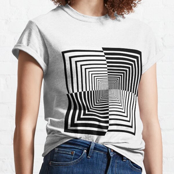 Squares, Op art, short for optical art, is a style of visual art that uses optical illusions Classic T-Shirt