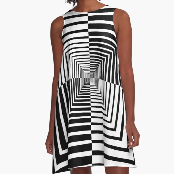 Squares, Op art, short for optical art, is a style of visual art that uses optical illusions A-Line Dress