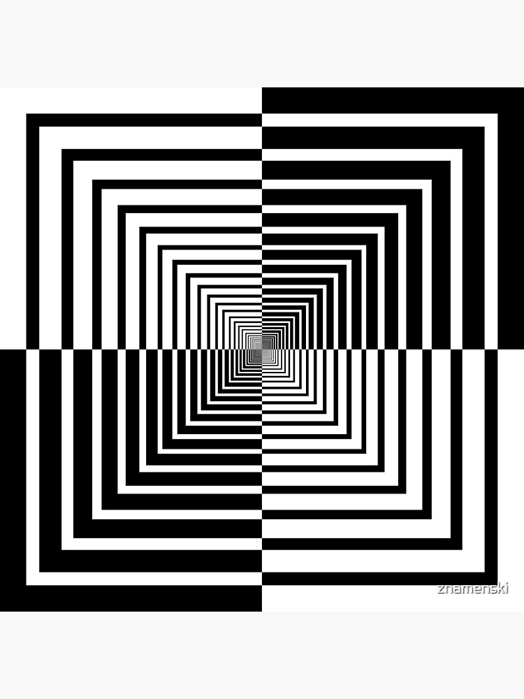 Squares, Op art, short for optical art, is a style of visual art that uses optical illusions by znamenski