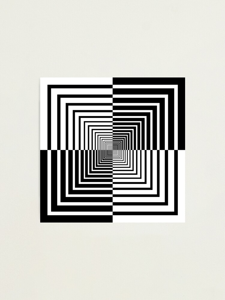 Alternate view of Squares, Op art, short for optical art, is a style of visual art that uses optical illusions Photographic Print