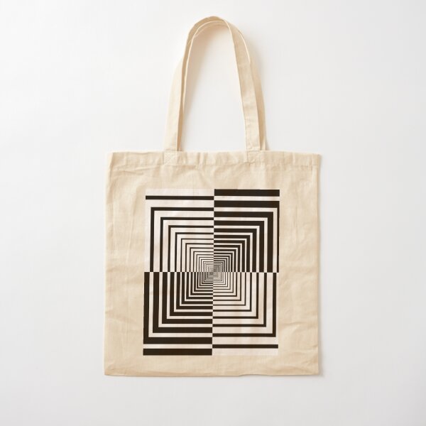 Squares, Op art, short for optical art, is a style of visual art that uses optical illusions Cotton Tote Bag