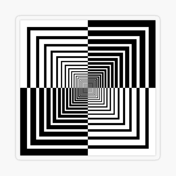 Squares, Op art, short for optical art, is a style of visual art that uses optical illusions Transparent Sticker