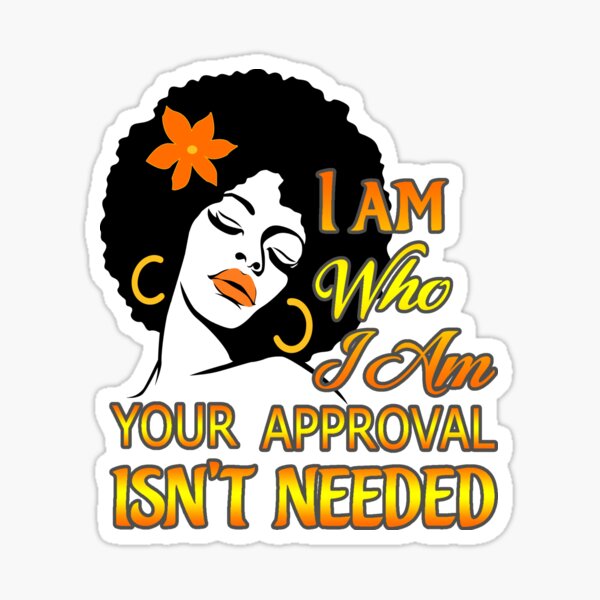 Item preview, Afro Diva Orange Flower Lips Melanin I am Who I am Your Approval Isn't Needed  designed and sold by Black Queens.