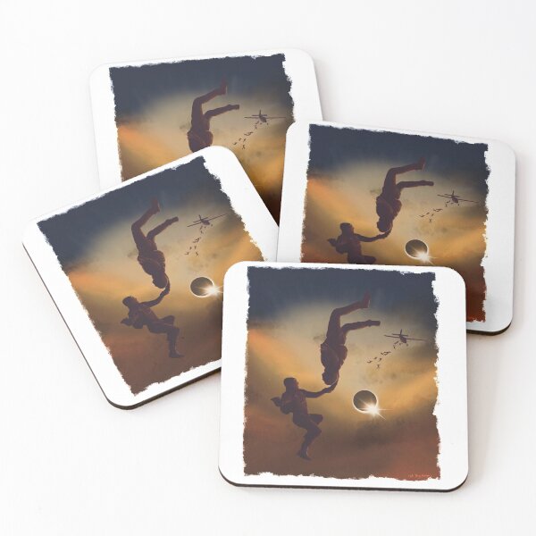 Item preview, Skydiving freeflyers during solar eclipse designed and sold by FatSlugDesigns.