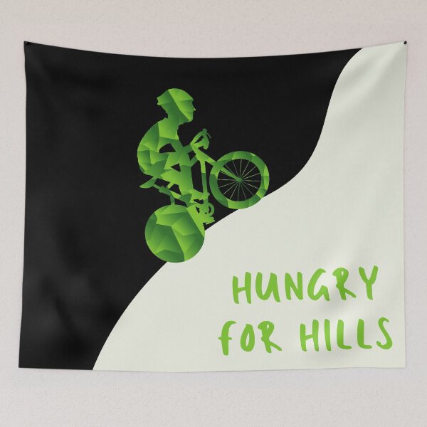 Item preview, Hungry for hills (cyclist on a STEEP climb). designed and sold by JellyBeenzz.