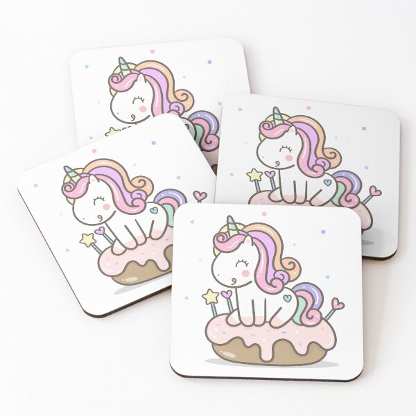 Item preview, Kawaii Cute Colorful Unicorn on the donut  designed and sold by YuliyaR.