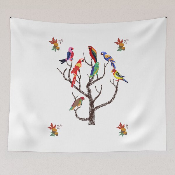Item preview, Parrots Perched on a Tree designed and sold by Lorify.