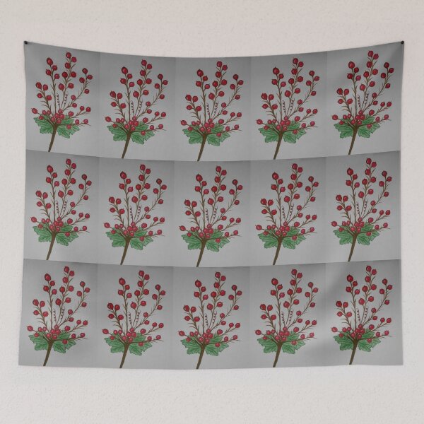 Item preview, Joyful Love, Berry Houx Flower, Watercolour Painting and Black Ink designed and sold by GKstudio.