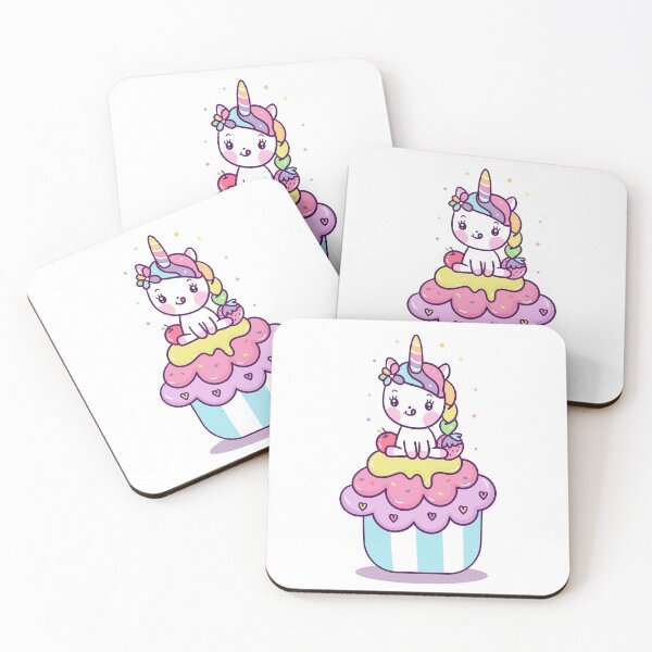 Item preview, Kawaii Cute Colorful Cupcake Unicorn designed and sold by YuliyaR.